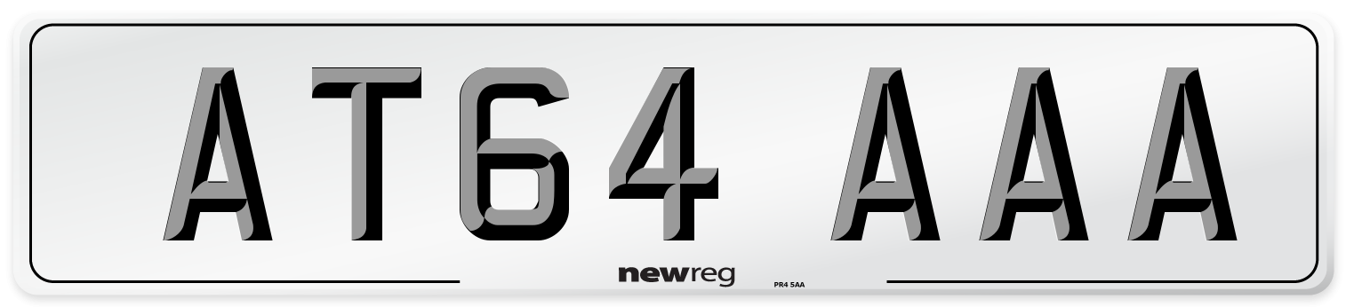 AT64 AAA Number Plate from New Reg
